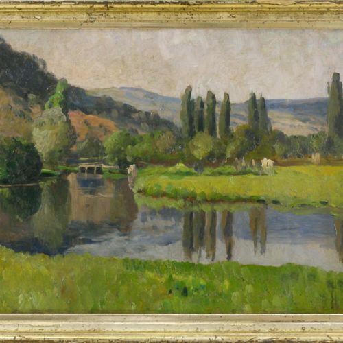 Bracht, Eugen, Sommerliche Flusslandschaft Bracht, Eugen (1842 Morges 1921 Darms&hellip;