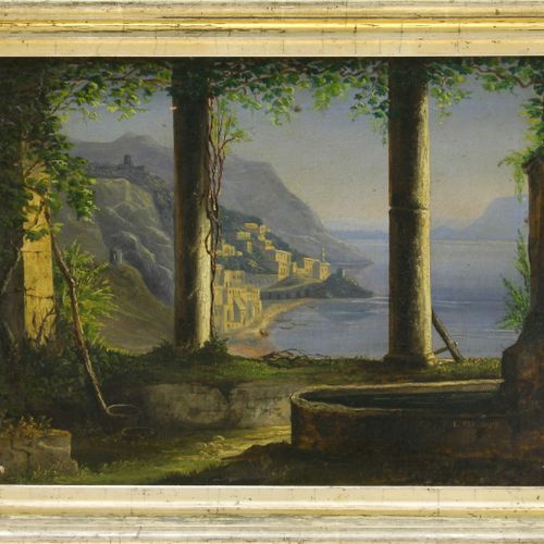 Fleisner, Louis, Italienische Küstenlandschaft 弗莱斯纳，路易斯（19世纪画家）意大利海岸风景。1859年，右下方&hellip;