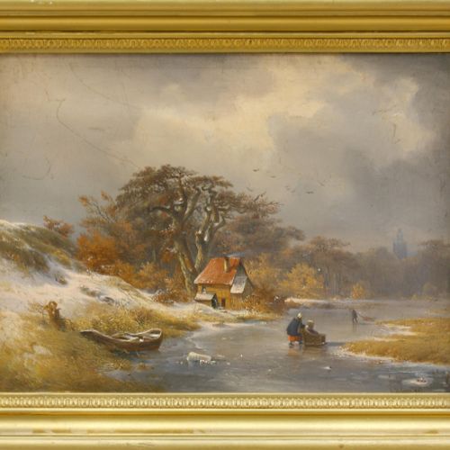 Hilgers, Carl, Winterlandschaft mit verschneitem Ufer. 1842 Hilgers, Carl (1818 &hellip;