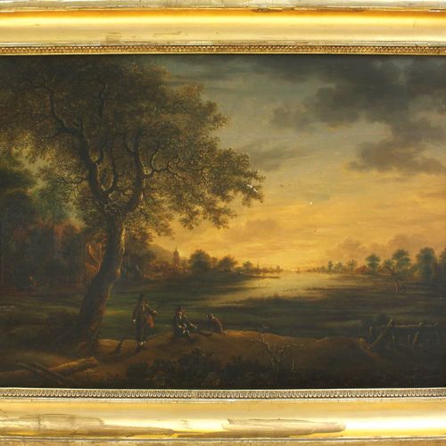 Holland, 17. Jh., Uferlandschaft bei Dämmerung Holland, 17th c. Landscape on the&hellip;