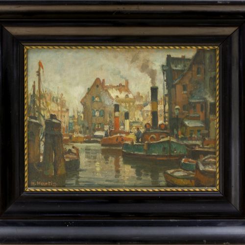 Hartig, Hans, Wintermorgen im Hafen Hartig, Hans (1873 Poméranie - 1936 Berlin) &hellip;