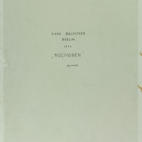 Baluschek, Hans, Hochoben. 1933 Baluschek, Hans (1870 Breslau - 1935 Berlino) Ho&hellip;