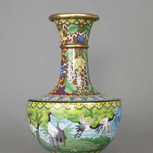 China, Vase, Cloisonné Cina, vaso, cloisonné Piccolo vaso a spalla con corpo bul&hellip;