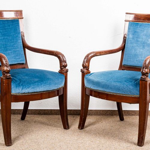 Null 
Pair of elegant Neo - Empire - armchairs, so called. Fauteuils, France lat&hellip;