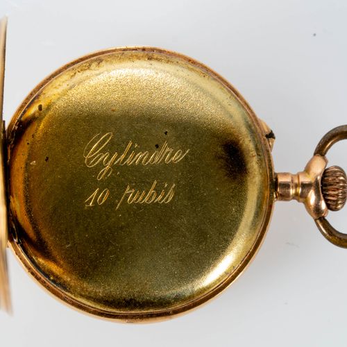Null 
Elégante montre de poche de dame en or jaune 585, aiguilles ajourées, cadr&hellip;