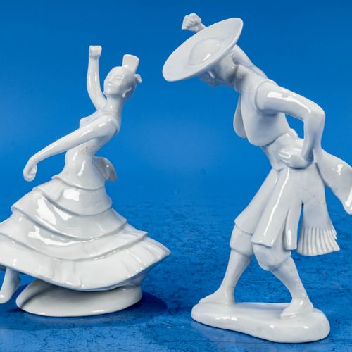 Null 
Pair of flamenco dancers, white porcelain of Rosenthal art department Selb&hellip;