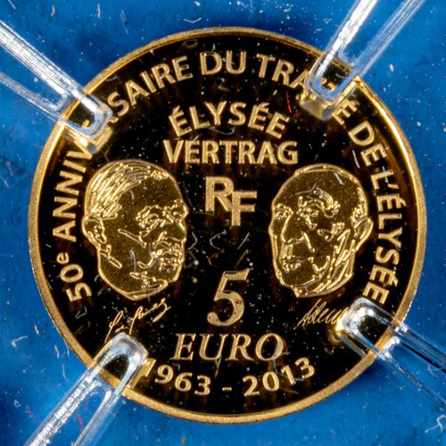 Null 
"5,- €" - Pièce d'or, Monnaie de Paris, 0,5 gr. D'or fin 999, sous blister&hellip;