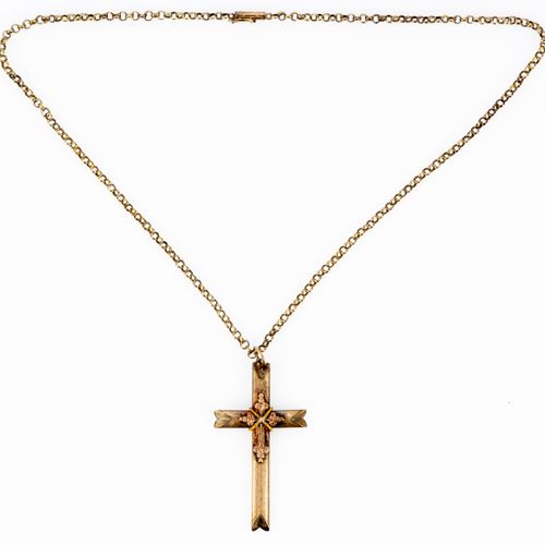 Null 
Link necklace with cross pendant (length approx. 51 mm), chain length appr&hellip;