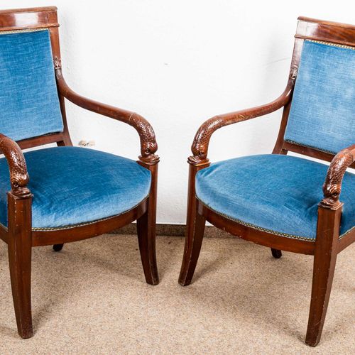 Null 
Pair of elegant Neo - Empire - armchairs, so called. Fauteuils, France lat&hellip;