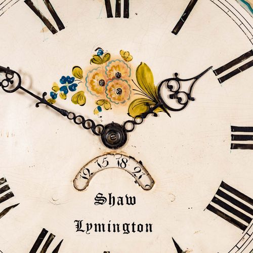 Null 
Englische Bodenstanduhr, 19. Jhdt., Ziffernblatt bez.: Shaw, Lymington = H&hellip;