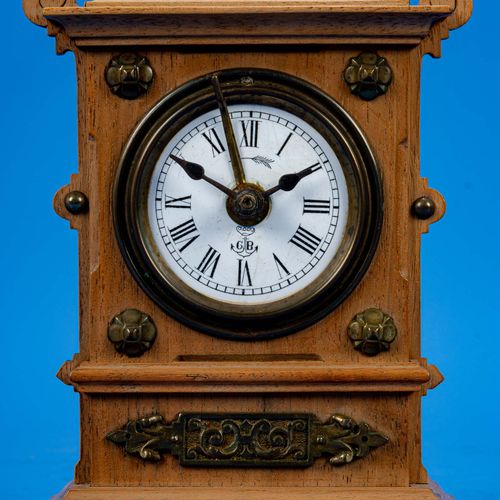 Null 
Small table clock made by Gustav Becker, walnut case decorated by brass or&hellip;