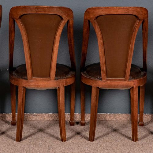 Null 
Set di 4 sedie imbottite in stile Art Nouveau francese. Art Nouveau, proba&hellip;