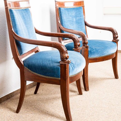 Null 
Pair of elegant Neo - Empire - armchairs, so called. Fauteuils, France lat&hellip;