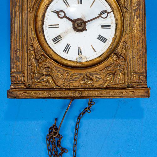 Null 
Antike franz. Mini-Comtoise-Wanduhr, aus der Privatsammlung des Uhrmachers&hellip;