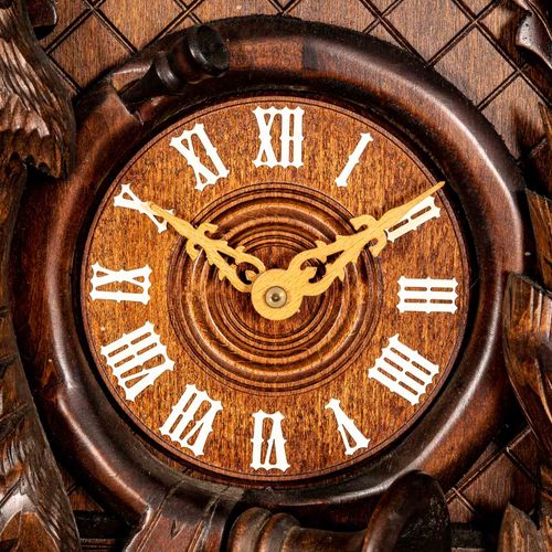 Null 
Imposing "cuckoo" clock, 2nd half of the 20th century, elaborately carved &hellip;