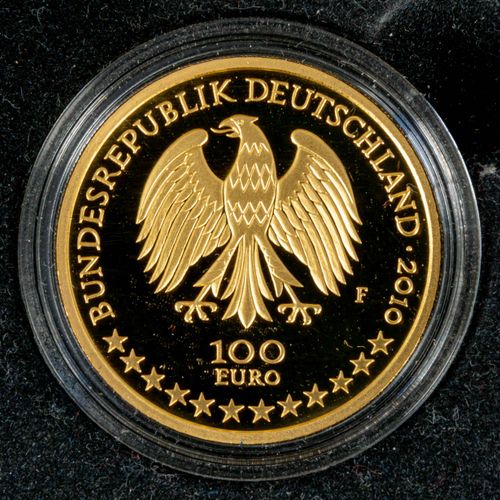 Null 
"100,- €" - Pièce en or fin 999, dessin de Dietrich Dorfstecher, diamètre &hellip;