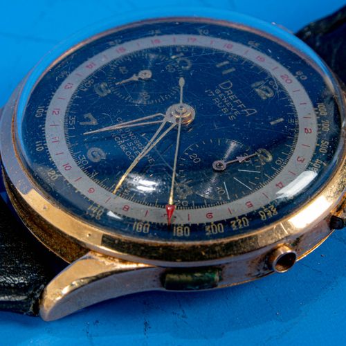 Null 
"DREFFA" - chronograph men's wrist watch. Untested movement in 18 k yellow&hellip;