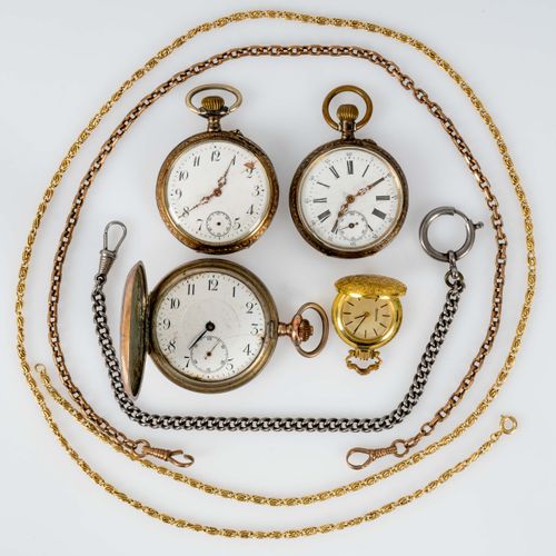 Null 
7-piece convolute versch. Pocket watches, consisting of 3 silver pocket wa&hellip;