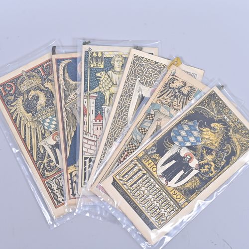 Null "Munich Calendar" , 4 pieces, for the years 1895, 1901,1912, 1917,1919, 192&hellip;