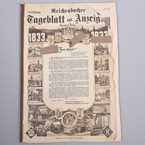 Null "Reichenbacher Tageblatt und Anzeiger", 100. Jahrgang, 1833-1933, Jubiläums&hellip;