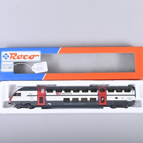 Null ROCO BT double-decker control car, H0 gauge, no. 45464, 2nd class SBB, very&hellip;