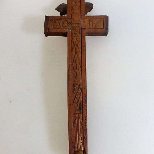 Null Croce reliquiario, Germania meridionale XIX secolo, legno, reliquie complet&hellip;