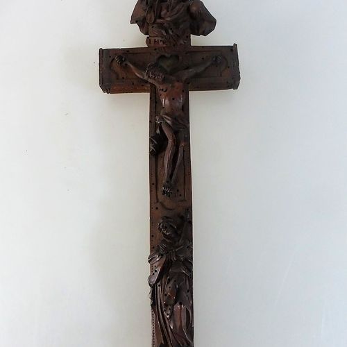 Null 十字架，德国南部19世纪，木制，遗物完全保存，最小的年龄损伤，27厘米×10厘米