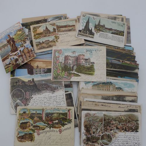 Null Lot of about 450 postcards / postcards, including litho's, greetings from..&hellip;