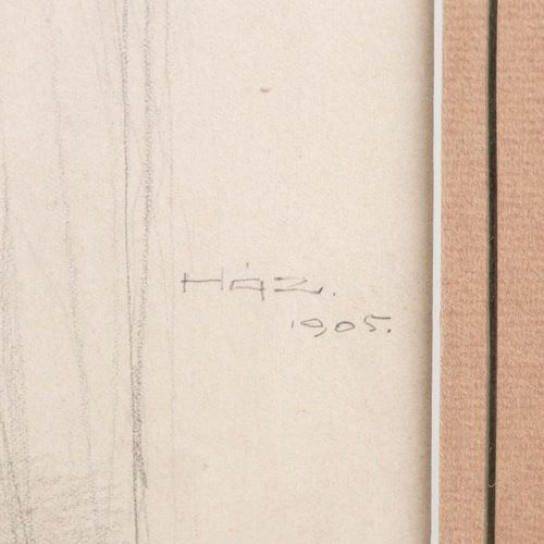 Null Miklos HAZ (1883-?), "Le capucin", crayon sur papier signé en bas à droite &hellip;