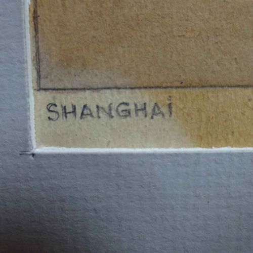 Shanghai Aquarell, um 1880 Asia. - Shanghai. Acuarela. Alrededor de 1880. Inscri&hellip;