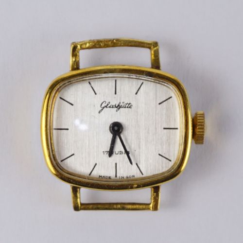 Null Reloj de señora Glashütte, años 70

 caja rectangular, 18x22mm, esfera plat&hellip;
