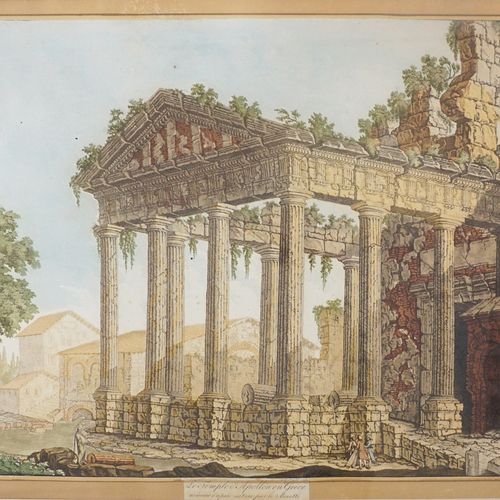 Null Johann Gottlieb Theophilus Prestel (1739 - 1808), "Le Temple d'Apollon en G&hellip;