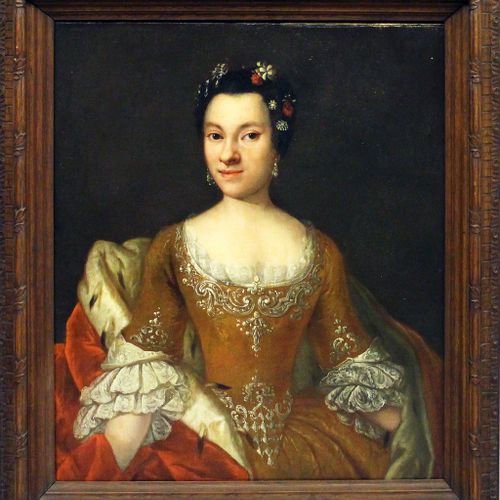 Heinsius, Johann Ernst (1740 Hildburghausen-Orleans 1812), att. 有貂皮的公主画像。油/wd。(加&hellip;