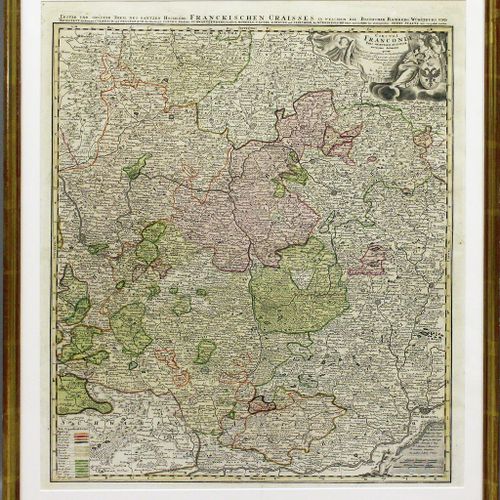 Homann, Johann Baptist (1664 Oberkammlach - Nürnberg 1724) 法兰克地区的地图 "CIRCULI FRA&hellip;