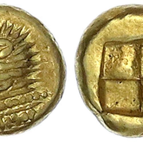 Null 古希腊金币，爱奥尼亚，Erythrai，Hekte（1/6 Stater） ELEKTRON公元前550/500年，赫拉克勒斯头像/Quadratum&hellip;