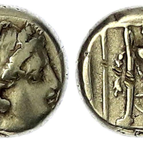 Null 古希腊金币，米西亚，莱斯波斯岛上的米提林，赫克特（1/6 Stater） ELEKTRON 377/326 B.C. 德墨忒耳的头像/德雷福斯。2.5&hellip;