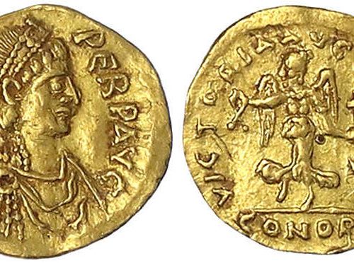 Null Roman gold coins, Imperial period, Zeno, 474-491, Tremissis 474/491. Bust r&hellip;