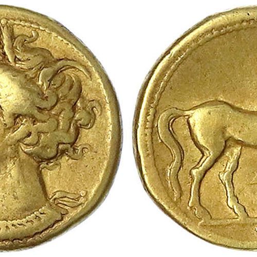 Monete d'oro greche antiche, Zeugitana, Cartagine, statere ELEKTRON c. 320/310 a&hellip;