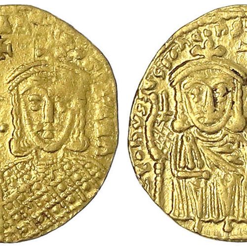 Null Monedas de oro bizantinas, Imperio, León IV, 775-780, Solidus, junto con Co&hellip;