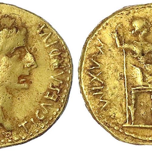 Null Römische Goldmünzen, Kaiserzeit, Tiberius, 14-37, Aureus 14/37. Bel. Kopf r&hellip;