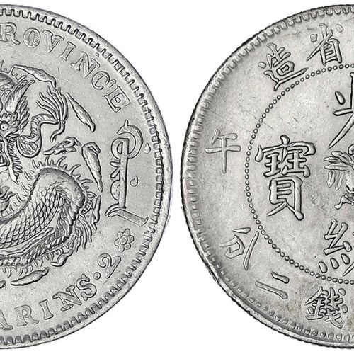 Null 中国和东南亚地区，中国，清朝。德宗，1875-1908，1906年美元。麒麟省。
，非常好，铸币的弱点，罕见。林悟明 562.