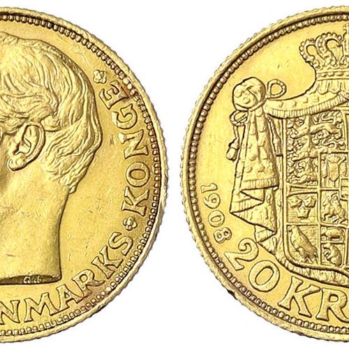 Null Monnaies et médailles d'or étrangères, Danemark, Frederik VIII, 1906-1912, &hellip;