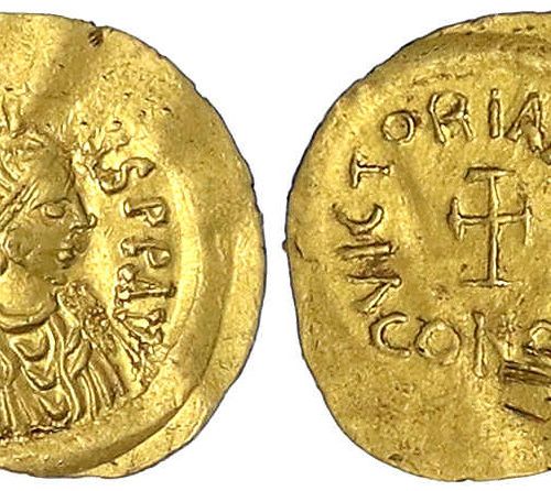 Null Byzantinische Goldmünzen, Kaiserreich, Heraclius, 610-641, Tremissis 610/64&hellip;