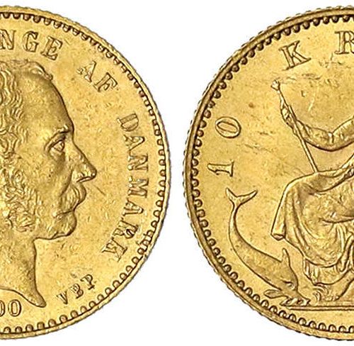 Null 外国金币和奖牌，丹麦，克里斯蒂安九世，1863-1906，10克朗1900 VBP。4.48克。900/1000。
优秀/邮票光亮。弗里德伯格296号&hellip;
