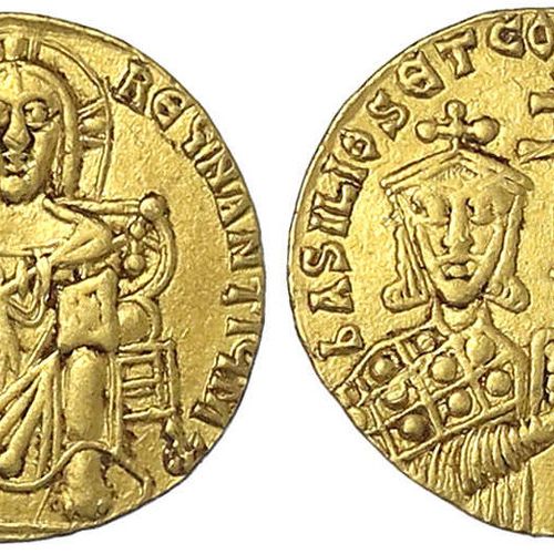 Null Monedas de oro bizantinas, Imperio, Basil I Macedonicus, 867-886, Solidus 8&hellip;