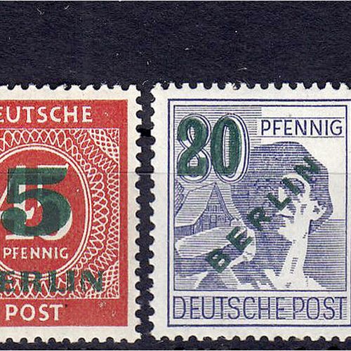 Null Francobolli, Germania, Berlino, Verde Ovpt. 1949, set completo in condizion&hellip;