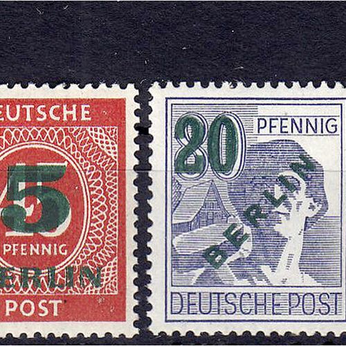 Null Sellos, Alemania, Berlín, Ovpt. Verde 1949, serie completa en perfecto esta&hellip;