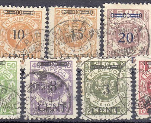 Null 邮票，德国，德国外国邮局和殖民地，Memelgebiet，1923年邮票，三套完整的二手货，邮票部分有限制，17个价值中12个是BPP专家。米。440&hellip;