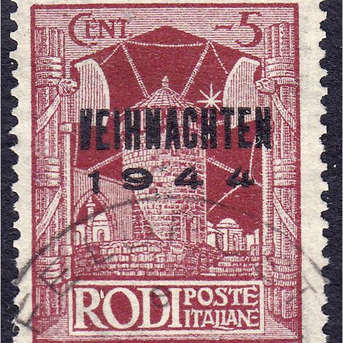 Null 邮票，德国，外地邮票，罗得岛（1944年圣诞节）1944年，使用整齐，类型，,IV"。Mi. 1000,- / 2400,- 欧元。
使用。米歇尔 1&hellip;
