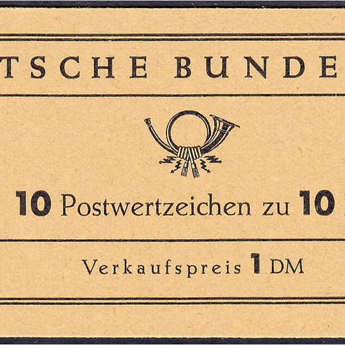 Null 邮票，德国，德意志联邦共和国，Heuss I 1960，状态良好，无印刷，无印记。550,-欧元。
** Michel MH 6 a.